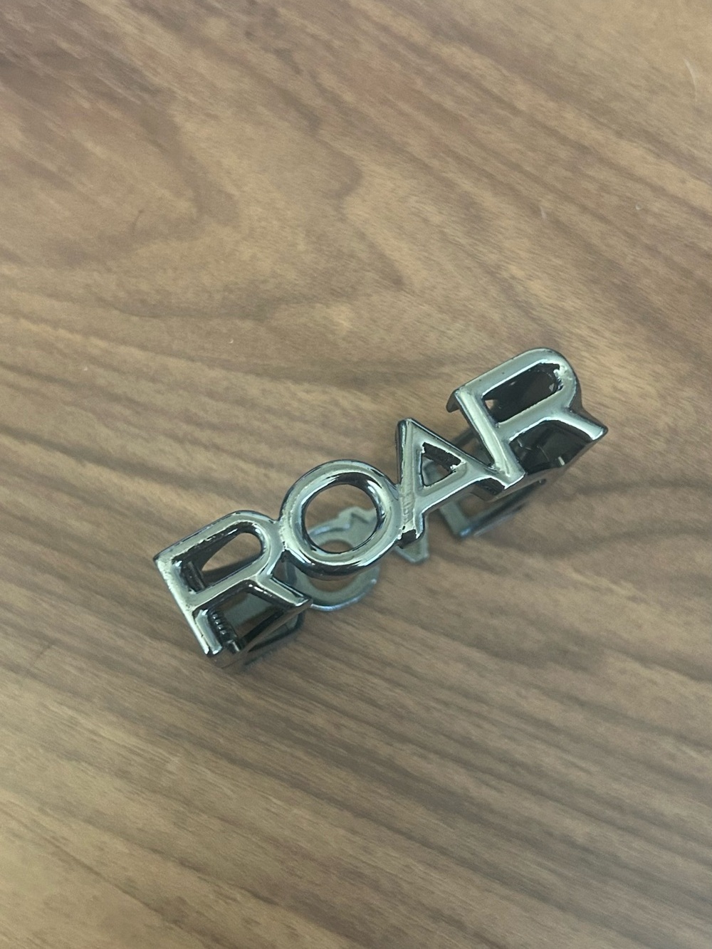 “Roar” Gunmetal Silver Letter Spell Out Chunky Word / Writing Bracelet - Picture 2 of 13